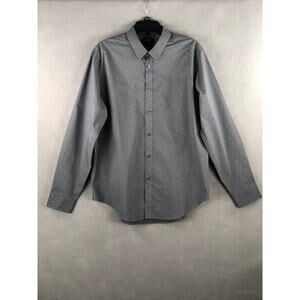 DKNY Men's Size 17 34/35 Slim Fit Stretch Button-Down Shirt